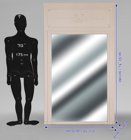 Trumeau de style Louis XVI décoré d'une couronne de laurier Trumeau de style Louis XVI décoré d'une couronne de laurier-6