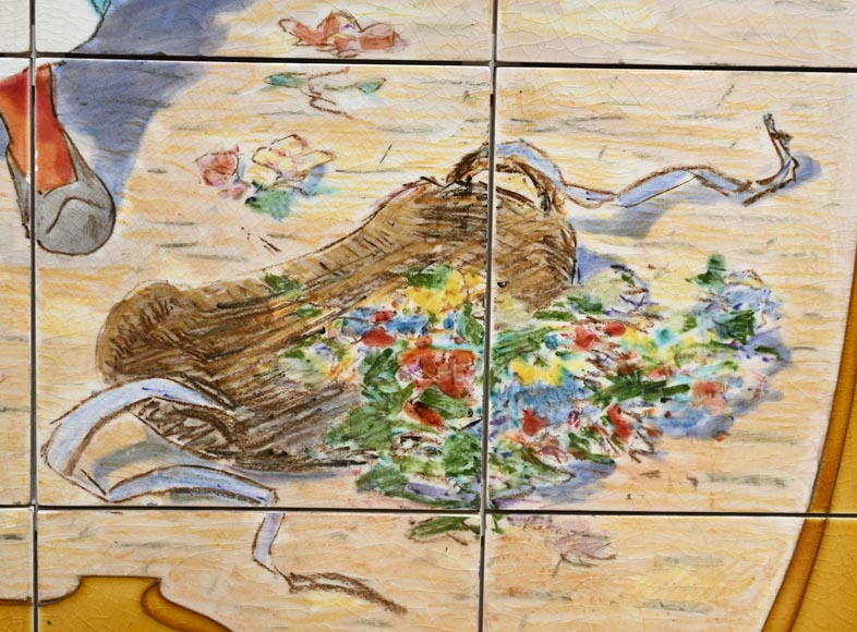 Faïencerie de Sarreguemines, Deux panneaux en céramique de scènes parisiennes, à partir de 1881 Faïencerie de Sarreguemines, Deux panneaux en céramique de scènes parisiennes, à partir de 1881-10