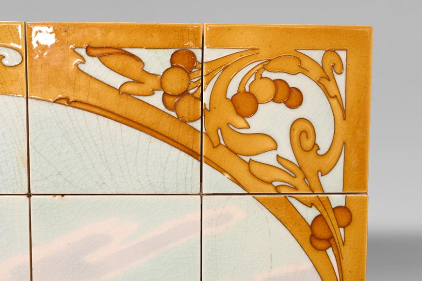 Faïencerie de Sarreguemines, Deux panneaux en céramique de scènes parisiennes, à partir de 1881 Faïencerie de Sarreguemines, Deux panneaux en céramique de scènes parisiennes, à partir de 1881-17