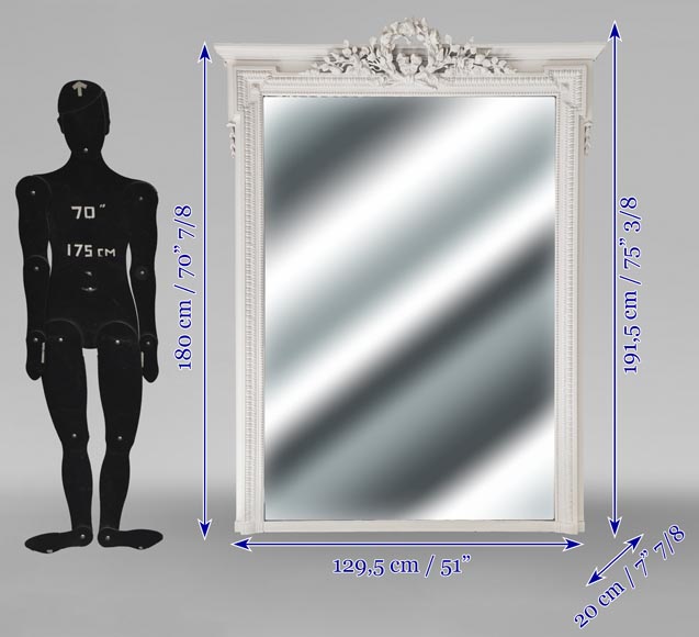 Trumeau de style Louis XVI décoré d'un couronne végétale Trumeau de style Louis XVI décoré d'un couronne végétale-5