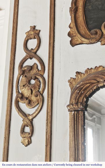 Trumeau d'époque Louis XV à la scène pastorale Trumeau d'époque Louis XV à la scène pastorale-2