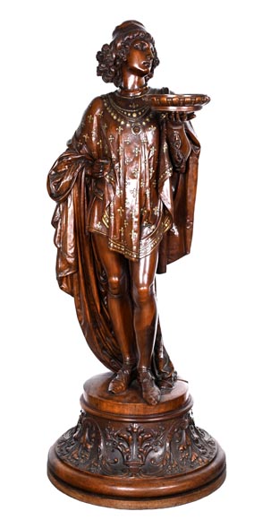 GUÉRET FRÈRES (ébénistes) et CARRIER-BELLEUSE (modèle de), Paire de porte-torchères « Pages », modèle de l’exposition universelle de 1867 GUÉRET FRÈRES (ébénistes) et CARRIER-BELLEUSE (modèle de), Paire de porte-torchères « Pages », modèle de l’exposition universelle de 1867-1