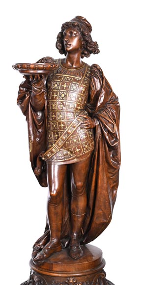 GUÉRET FRÈRES (ébénistes) et CARRIER-BELLEUSE (modèle de), Paire de porte-torchères « Pages », modèle de l’exposition universelle de 1867 GUÉRET FRÈRES (ébénistes) et CARRIER-BELLEUSE (modèle de), Paire de porte-torchères « Pages », modèle de l’exposition universelle de 1867-2