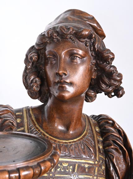 GUÉRET FRÈRES (ébénistes) et CARRIER-BELLEUSE (modèle de), Paire de porte-torchères « Pages », modèle de l’exposition universelle de 1867 GUÉRET FRÈRES (ébénistes) et CARRIER-BELLEUSE (modèle de), Paire de porte-torchères « Pages », modèle de l’exposition universelle de 1867-4