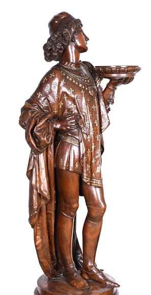 GUÉRET FRÈRES (ébénistes) et CARRIER-BELLEUSE (modèle de), Paire de porte-torchères « Pages », modèle de l’exposition universelle de 1867 GUÉRET FRÈRES (ébénistes) et CARRIER-BELLEUSE (modèle de), Paire de porte-torchères « Pages », modèle de l’exposition universelle de 1867-8