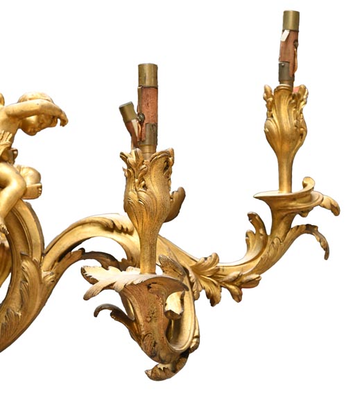 CAFFIERI (d'après). Exceptionnel lustre en bronze de style Louis XV CAFFIERI (d'après). Exceptionnel lustre en bronze de style Louis XV-5