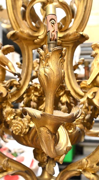 CAFFIERI (d'après). Exceptionnel lustre en bronze de style Louis XV CAFFIERI (d'après). Exceptionnel lustre en bronze de style Louis XV-6