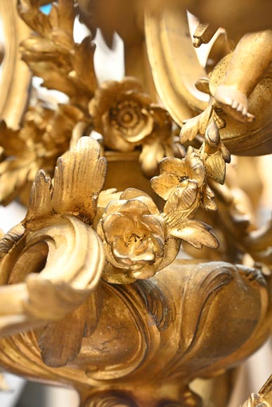 CAFFIERI (d'après). Exceptionnel lustre en bronze de style Louis XV CAFFIERI (d'après). Exceptionnel lustre en bronze de style Louis XV-9