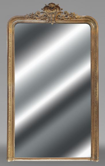 Trumeau de style Régence doré, surmonté d'une coquille Trumeau de style Régence doré, surmonté d'une coquille-0