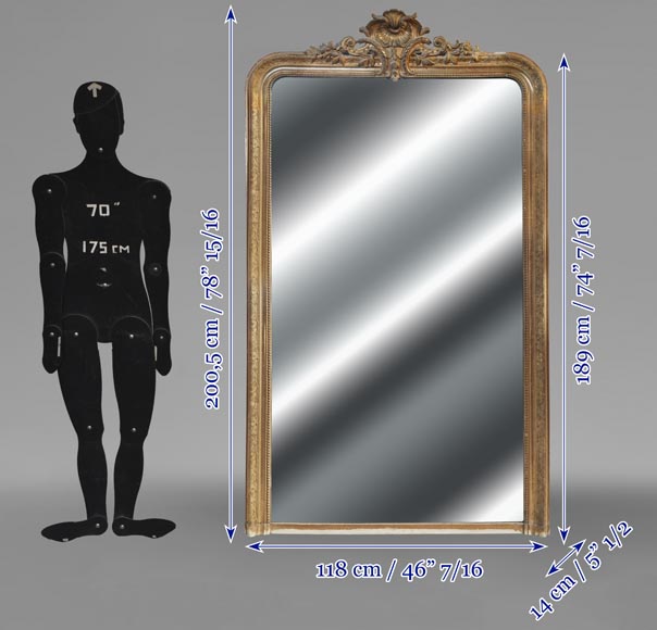 Trumeau de style Régence doré, surmonté d'une coquille Trumeau de style Régence doré, surmonté d'une coquille-7