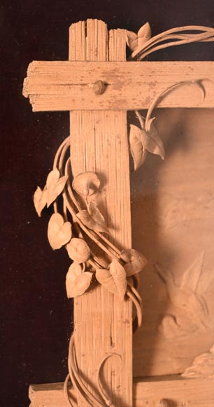 Haut relief sculpté en bois tendre de scène animalière, XIXe siècle Haut relief sculpté en bois tendre de scène animalière, XIXe siècle-5