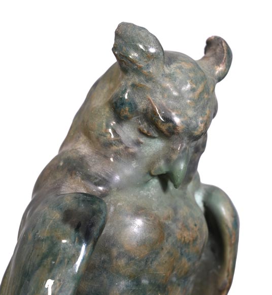 Eduard STELLMACHER pour Amphora, Vase au hibou en céramique, vers 1900 Eduard STELLMACHER pour Amphora, Vase au hibou en céramique, vers 1900-5