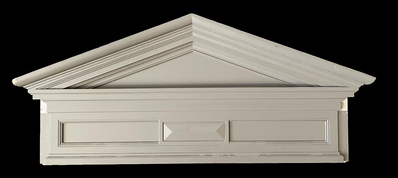 Paire de doubles portes avec fronton, style Louis XVI Paire de doubles portes avec fronton, style Louis XVI-3