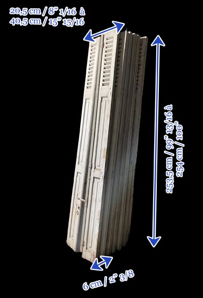7 paires de volets anciens à persiennes fixes 7 paires de volets anciens à persiennes fixes-7