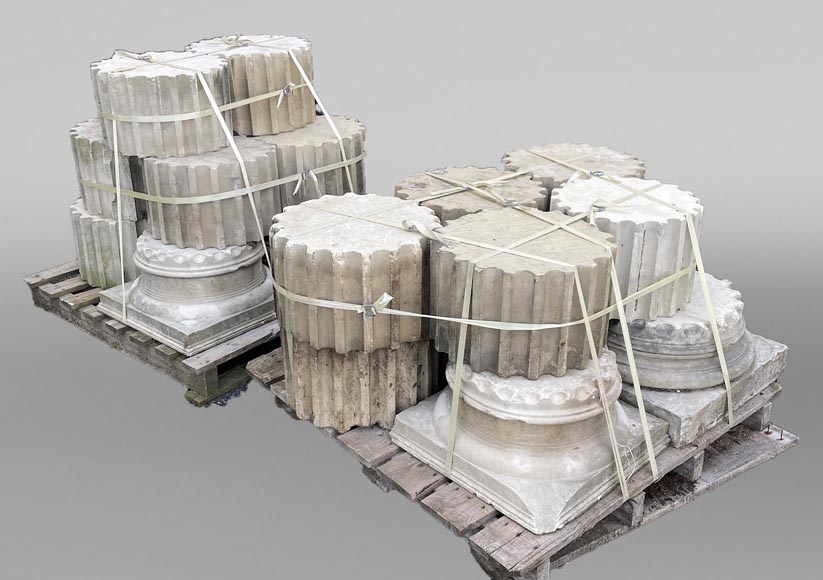 Paire de colonnes cannelées en pierre – Style Dorique, fin XVIIIe siècle Paire de colonnes cannelées en pierre – Style Dorique, fin XVIIIe siècle-8