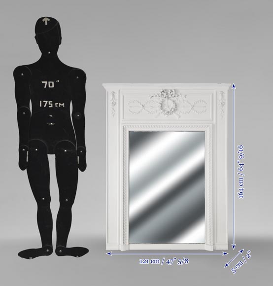 Trumeau de style Louis XVI orné d'une couronne de rose Trumeau de style Louis XVI orné d'une couronne de rose-5