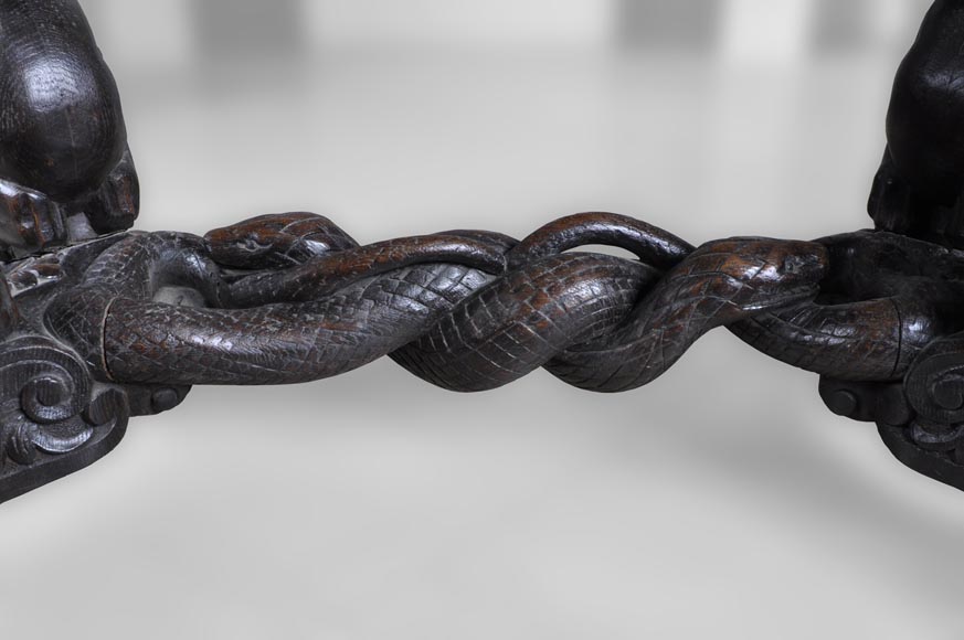 Table aux Sphinx en chêne de style Napoleon III Table aux Sphinx en chêne de style Napoleon III-7