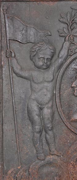 Plaque de cheminée en fonte à l'effigie de Louis XVI Plaque de cheminée en fonte à l'effigie de Louis XVI-5