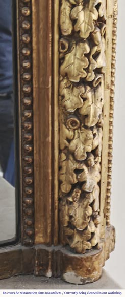 Trumeau doré de style Napoléon III décoré de frise de feuilles de chêne Trumeau doré de style Napoléon III décoré de frise de feuilles de chêne-4