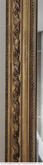 Trumeau doré de style Louis XVI à décor de ruban et perlé Trumeau doré de style Louis XVI à décor de ruban et perlé-3