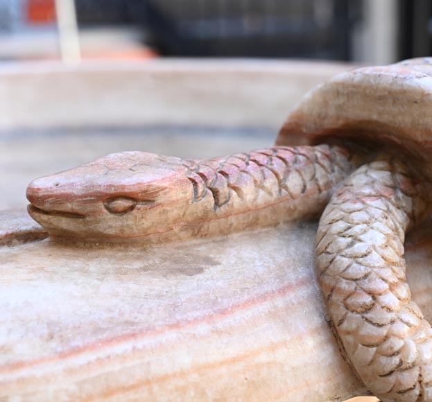 Paire de vases monumentaux XIXe en albâtre onyx enrubanné Paire de vases monumentaux XIXe en albâtre onyx enrubanné-6