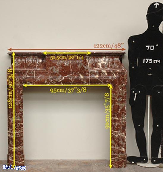 Cheminée en marbre de style Louis XIV à acrotère Cheminée en marbre de style Louis XIV à acrotère-8