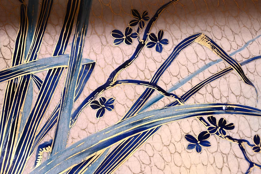 MAISON Alphonse Giroux – Plat décoratif japonisant en porcelaine peint MAISON Alphonse Giroux – Plat décoratif japonisant en porcelaine peint-4
