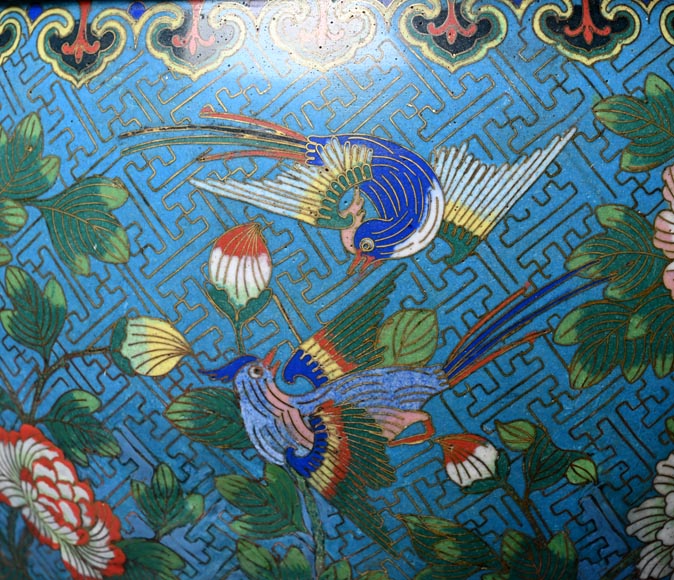 Ferdinand BARBEDIENNE – Cache-pot japonisant en bronze doré et émaux cloisonnés Ferdinand BARBEDIENNE – Cache-pot japonisant en bronze doré et émaux cloisonnés-2