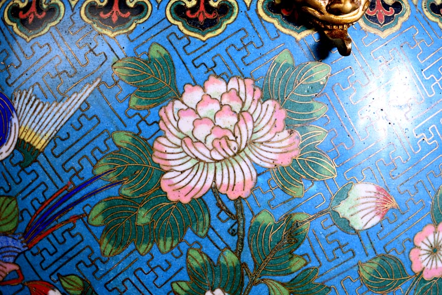 Ferdinand BARBEDIENNE – Cache-pot japonisant en bronze doré et émaux cloisonnés Ferdinand BARBEDIENNE – Cache-pot japonisant en bronze doré et émaux cloisonnés-6