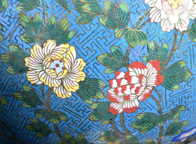 Ferdinand BARBEDIENNE – Cache-pot japonisant en bronze doré et émaux cloisonnés Ferdinand BARBEDIENNE – Cache-pot japonisant en bronze doré et émaux cloisonnés-7