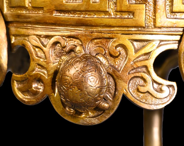 Ferdinand BARBEDIENNE – Cache-pot japonisant en bronze doré et émaux cloisonnés Ferdinand BARBEDIENNE – Cache-pot japonisant en bronze doré et émaux cloisonnés-11