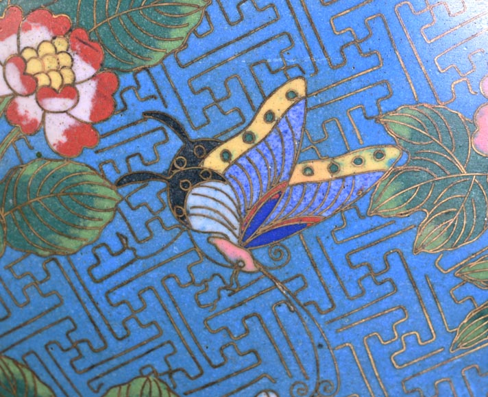 Ferdinand BARBEDIENNE – Cache-pot japonisant en bronze doré et émaux cloisonnés Ferdinand BARBEDIENNE – Cache-pot japonisant en bronze doré et émaux cloisonnés-13