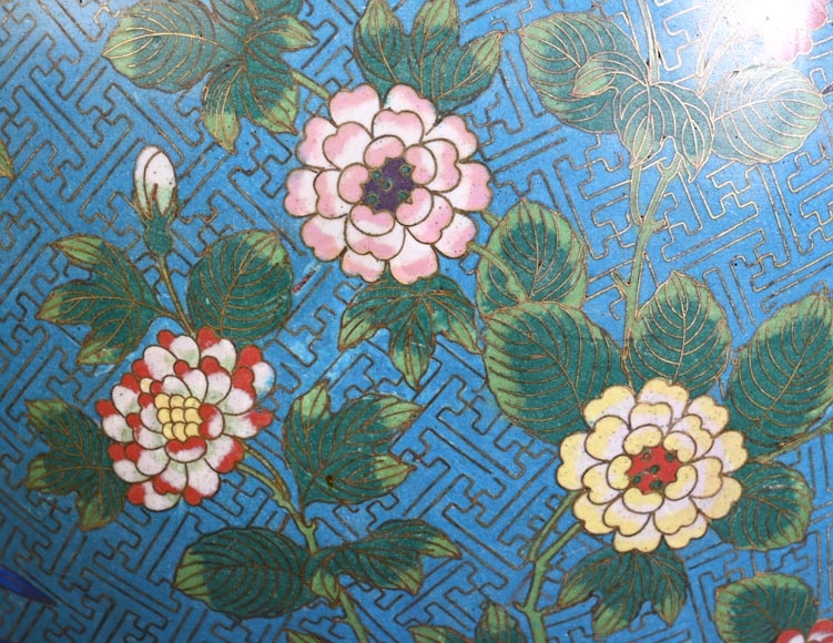 Ferdinand BARBEDIENNE – Cache-pot japonisant en bronze doré et émaux cloisonnés Ferdinand BARBEDIENNE – Cache-pot japonisant en bronze doré et émaux cloisonnés-15