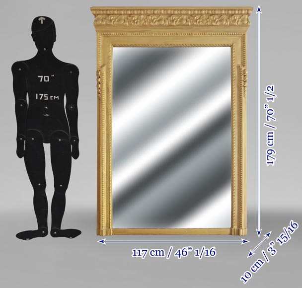 Trumeau de style Louis XVI rehaussé de peinture dorée Trumeau de style Louis XVI rehaussé de peinture dorée-5