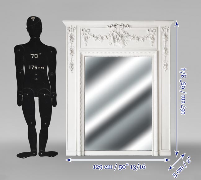 Trumeau de style Louis XVI décoré de guirlandes fleuries Trumeau de style Louis XVI décoré de guirlandes fleuries-6