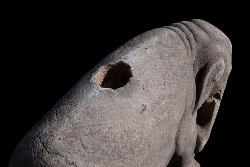 Paire de statues d’éléphants en pierre sculptée de style vietnamien Paire de statues d’éléphants en pierre sculptée de style vietnamien-5