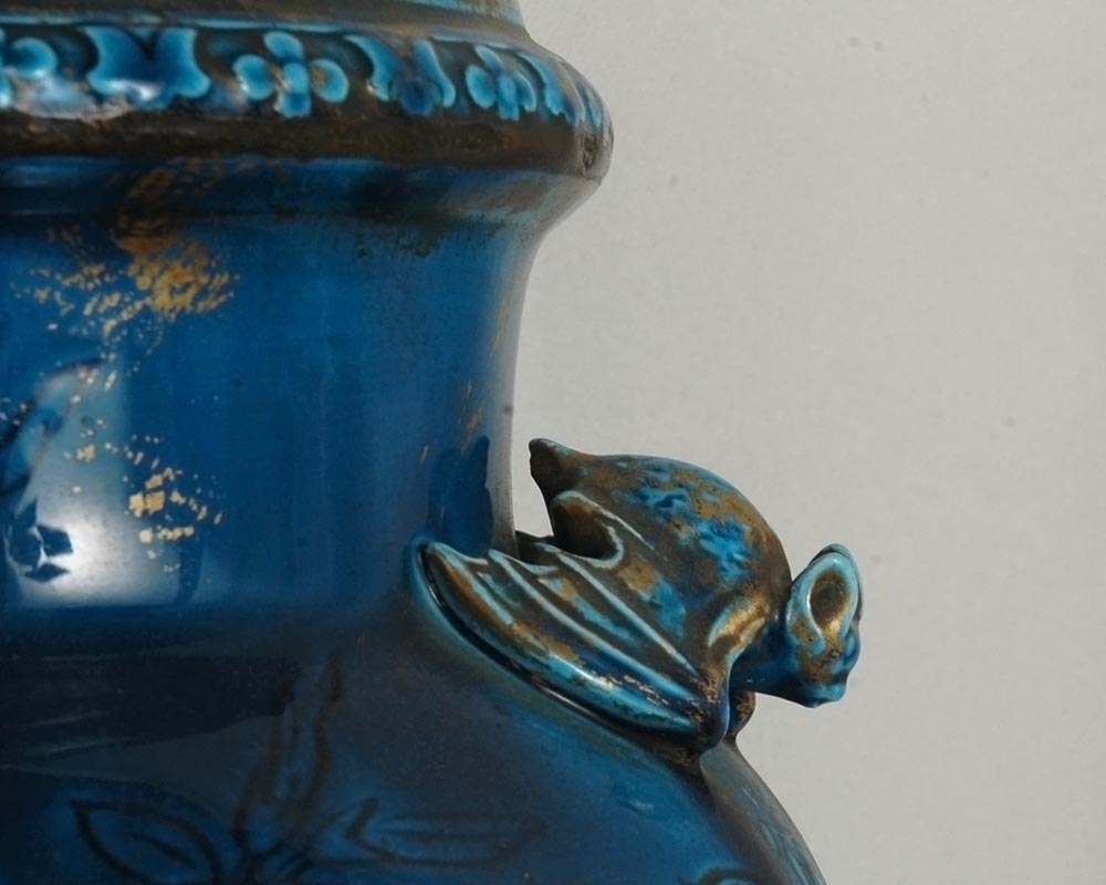 Manufacture de Longwy Paire de vases à décor extrême-oriental en faïence Manufacture de Longwy Paire de vases à décor extrême-oriental en faïence-2