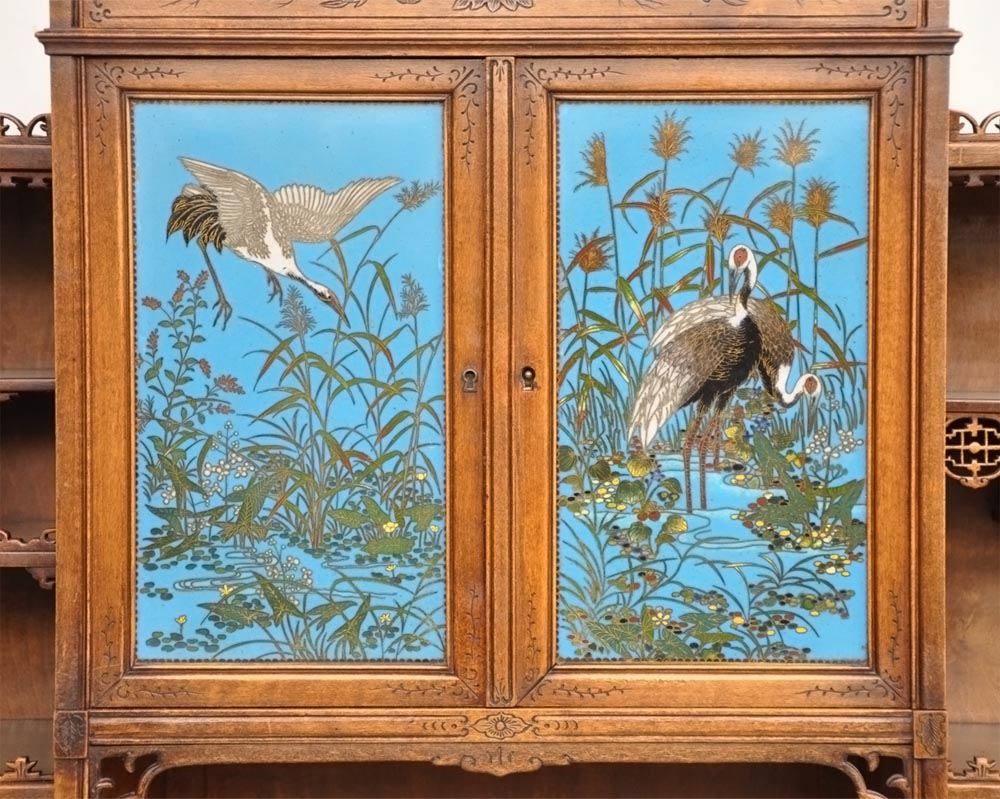 Cave à cigares japonisante au décor émaillé Cave à cigares japonisante au décor émaillé-2