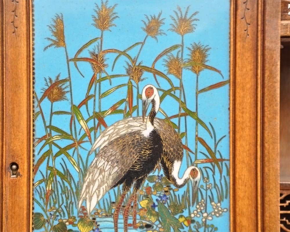 Cave à cigares japonisante au décor émaillé Cave à cigares japonisante au décor émaillé-3