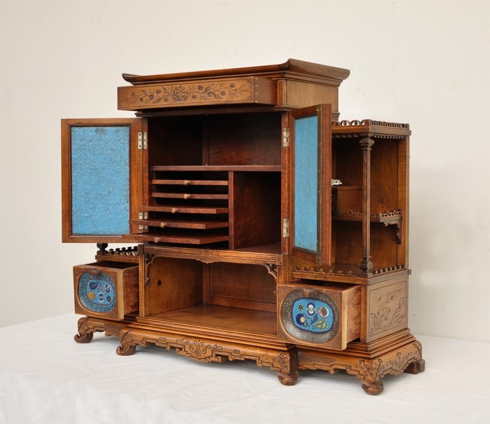 Cave à cigares japonisante au décor émaillé Cave à cigares japonisante au décor émaillé-5