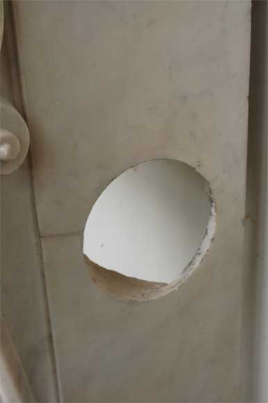 Cheminée Louis XV en marbre de Carrare du XIXè siècle Cheminée Louis XV en marbre de Carrare du XIXè siècle-7