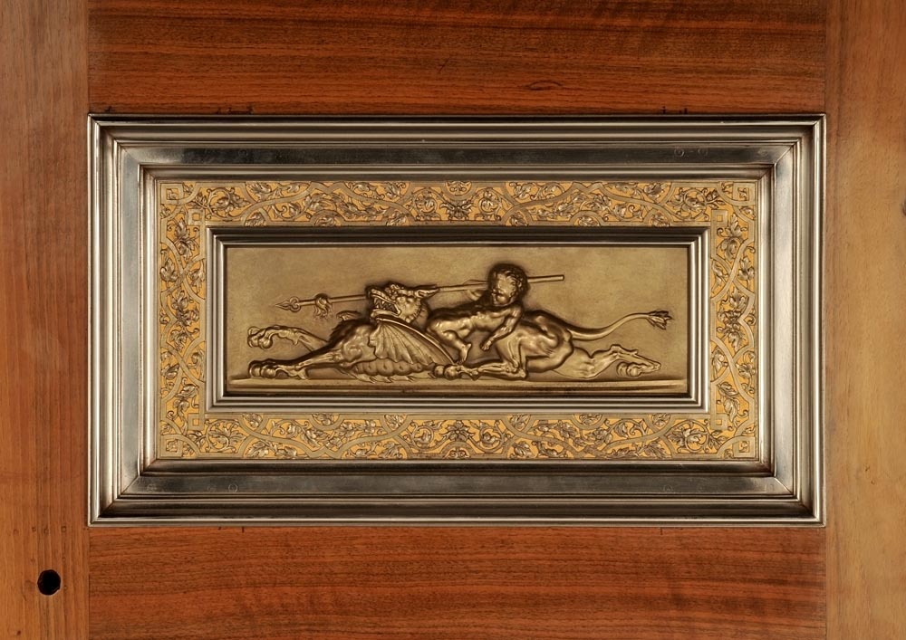 BERGUE Adolphe, Exceptionnelle paire de portes néo-Renaissance BERGUE Adolphe, Exceptionnelle paire de portes néo-Renaissance-1