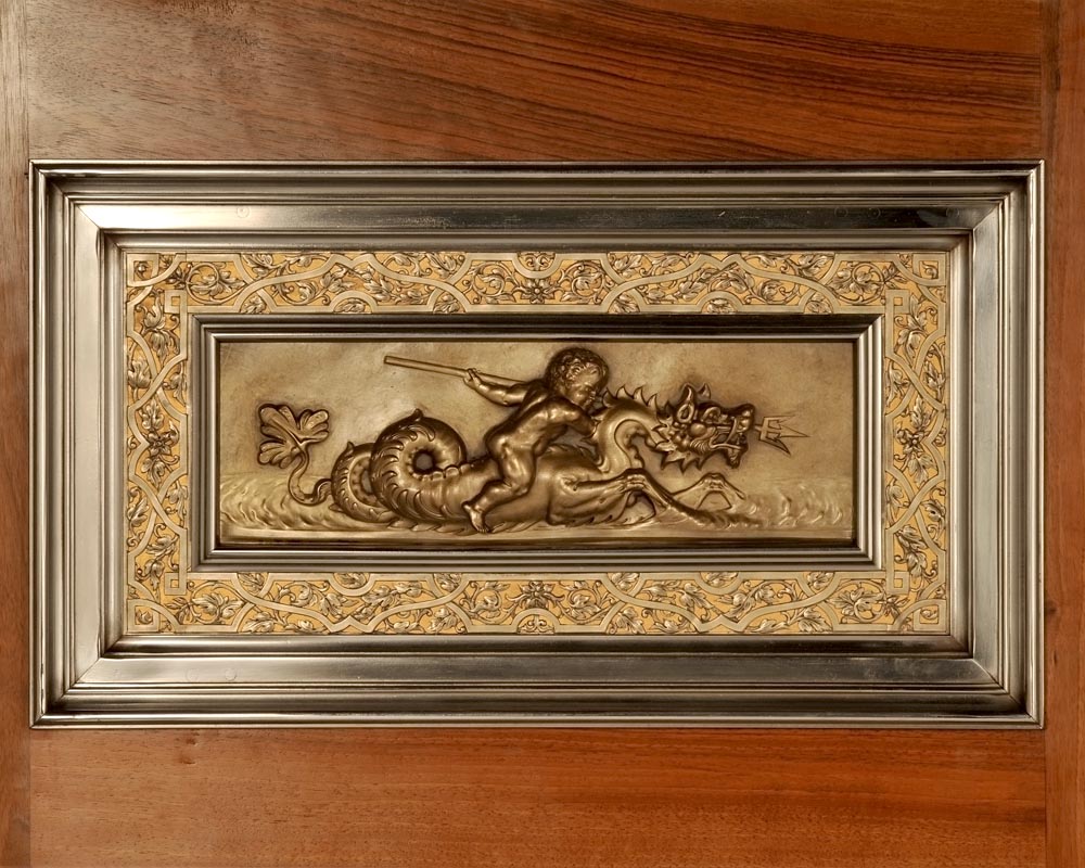 BERGUE Adolphe, Exceptionnelle paire de portes néo-Renaissance BERGUE Adolphe, Exceptionnelle paire de portes néo-Renaissance-2