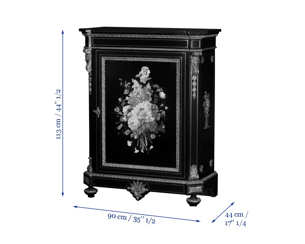 Julien-Nicolas RIVART (1802-1867) et Pierre-Joseph GUEROU - Paire de meubles d’appui à décor de bouquet en marqueterie de porcelaine Julien-Nicolas RIVART (1802-1867) et Pierre-Joseph GUEROU - Paire de meubles d’appui à décor de bouquet en marqueterie de porcelaine-6