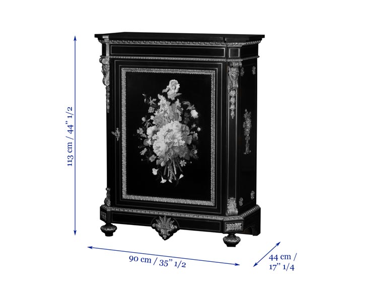 Julien-Nicolas RIVART (1802-1867) et Pierre-Joseph GUEROU - Paire de meubles d’appui à décor de bouquet en marqueterie de porcelaine Julien-Nicolas RIVART (1802-1867) et Pierre-Joseph GUEROU - Paire de meubles d’appui à décor de bouquet en marqueterie de porcelaine-8
