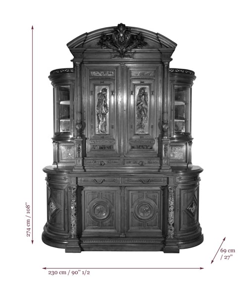 Eugène Frager, Maison Meynard (ébéniste), Ferdinand Barbedienne (bronzier), Louis-Constant Sevin (ornemaniste) - Exceptionnel ensemble de salle à manger en noyer Eugène Frager, Maison Meynard (ébéniste), Ferdinand Barbedienne (bronzier), Louis-Constant Sevin (ornemaniste) - Exceptionnel ensemble de salle à manger en noyer-21