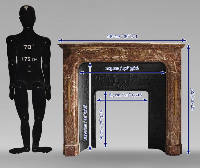 Cheminée de style Transition à ornements de bronzes Cheminée de style Transition à ornements de bronzes-8