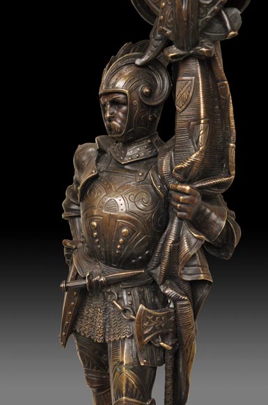 Jean-François GECHTER (1796-1844)- Paire de candélabres aux guerriers Jean-François GECHTER (1796-1844)- Paire de candélabres aux guerriers-3