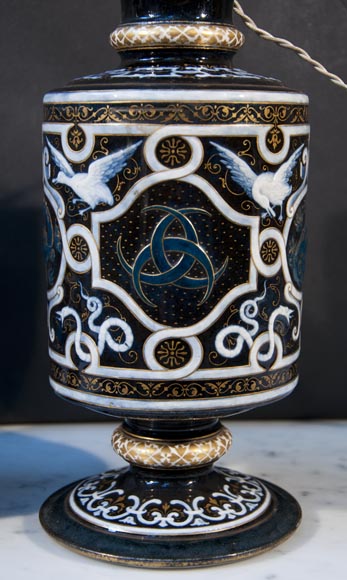 Edouard DAMMOUSE - Paire de lampe de style Néo-Renaissance datée de 1885 Edouard DAMMOUSE - Paire de lampe de style Néo-Renaissance datée de 1885-1