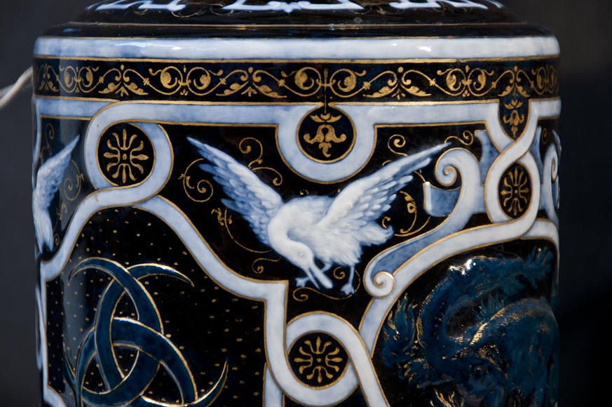 Edouard DAMMOUSE - Paire de lampe de style Néo-Renaissance datée de 1885 Edouard DAMMOUSE - Paire de lampe de style Néo-Renaissance datée de 1885-3